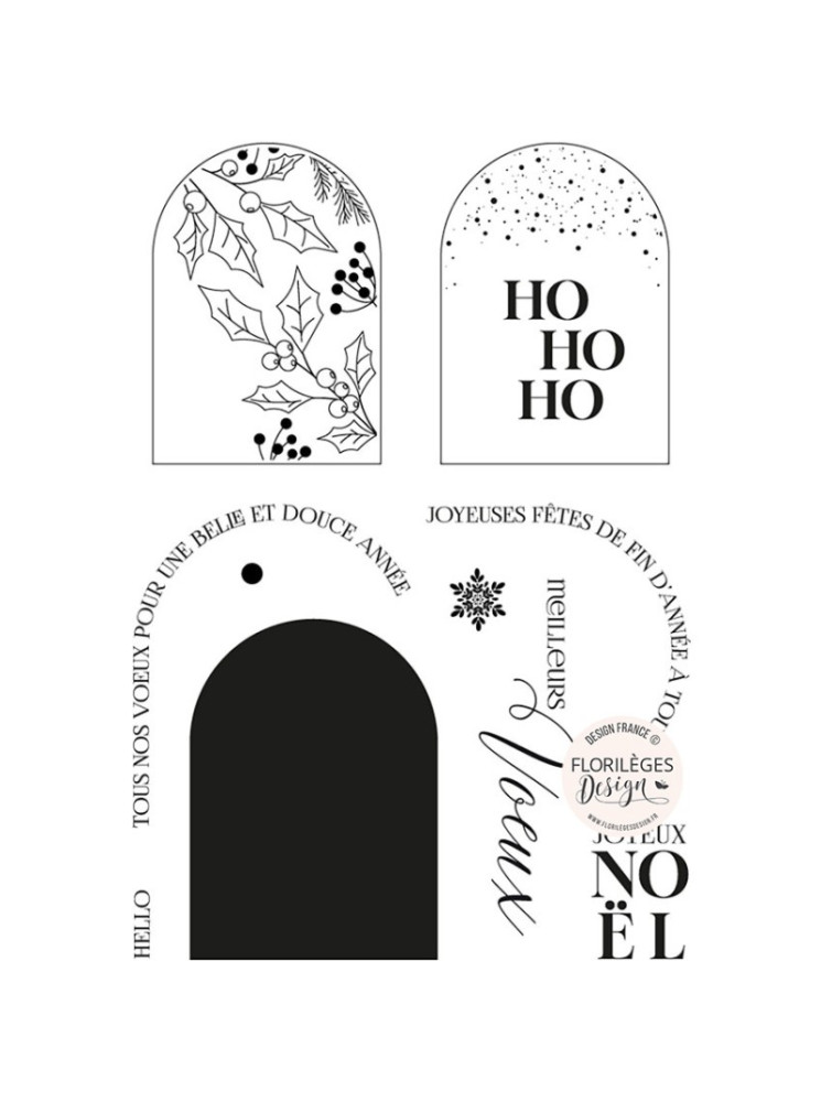 Etiquettes Arches - Tampon Clear - Collection "Histoires d'hiver" - Florilèges