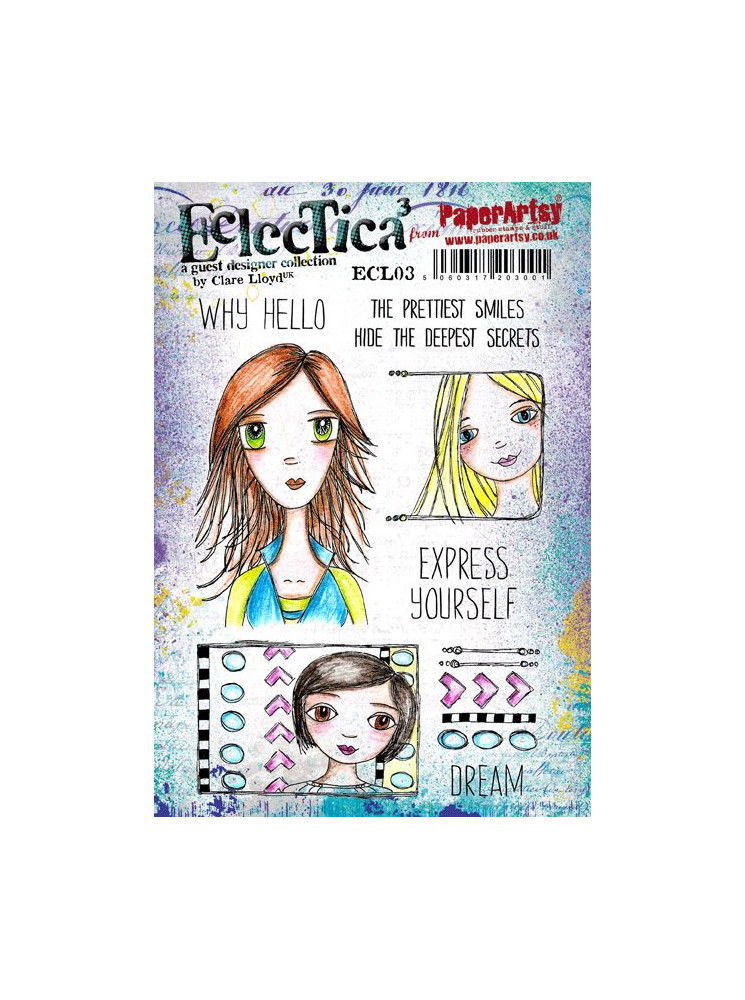 Tampon cling - Clare Lloyd 3 - Collection Eclectica - PaperArtsy