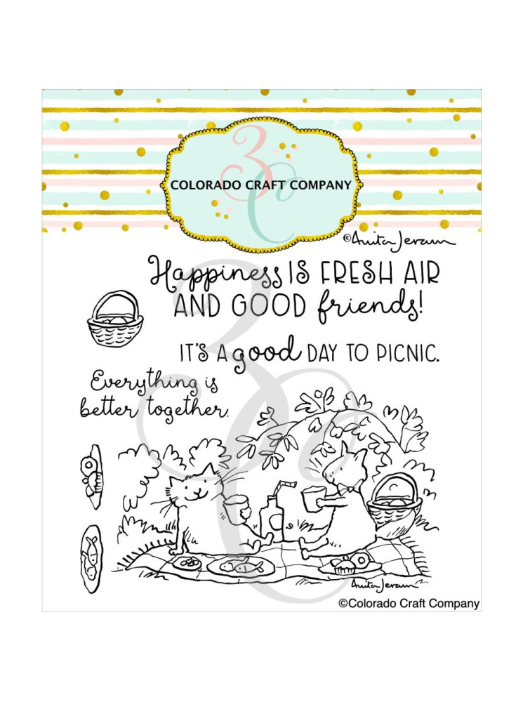 Tampons clear - Picnic Cats - Colorado Craft Company