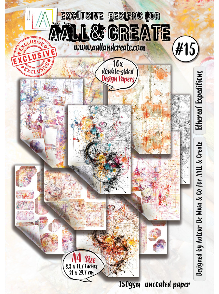 Pack de papiers imprimés A4 - Ethereal Expeditions - 15 - Collection "Cardinal Mail" - Aall & Create