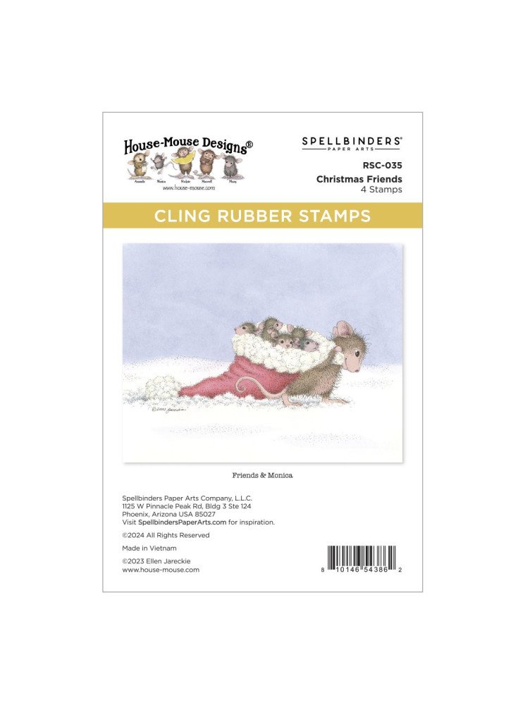 Tampon cling - Christmas Friends - Collection "House-Mouse" - Spellbinders