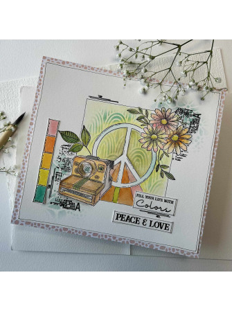 Tampon Clear - Pensées Colorées - Collection "Peace And Love" - Chou & Flowers