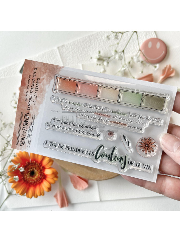 Tampon Clear - Pensées Colorées - Collection "Peace And Love" - Chou & Flowers
