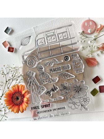 Tampons clear - Magic Bus - Collection "Peace And Love" - Chou & Flowers