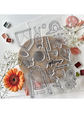 Tampons clear - Good Vibes - Collection "Peace And Love" - Chou & Flowers