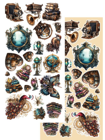 Pack de décors à découper - Collection  "Steampunk Time"  - Alchemy of Art