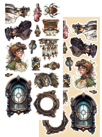Pack de décors à découper - Collection  "Steampunk Time"  - Alchemy of Art