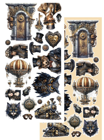Pack de décors à découper - Collection  "Steampunk Time"  - Alchemy of Art