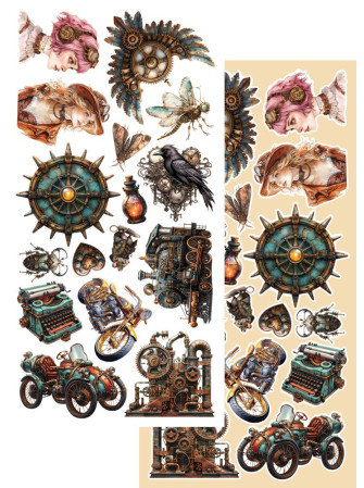 Pack de décors à découper - Collection  "Steampunk Time"  - Alchemy of Art