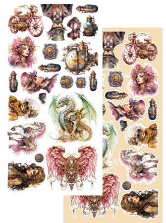 Pack de décors à découper - Collection  "Steampunk Time"  - Alchemy of Art