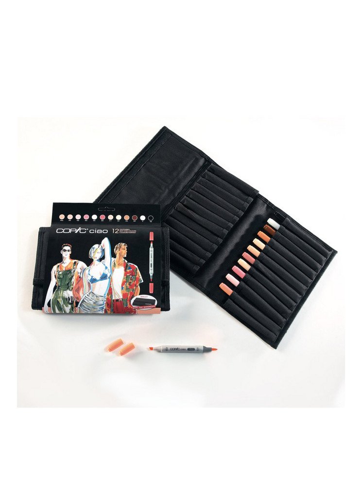 Trousse de 12 Marqueurs Portrait - Marqueurs à alcool - Copic Ciao