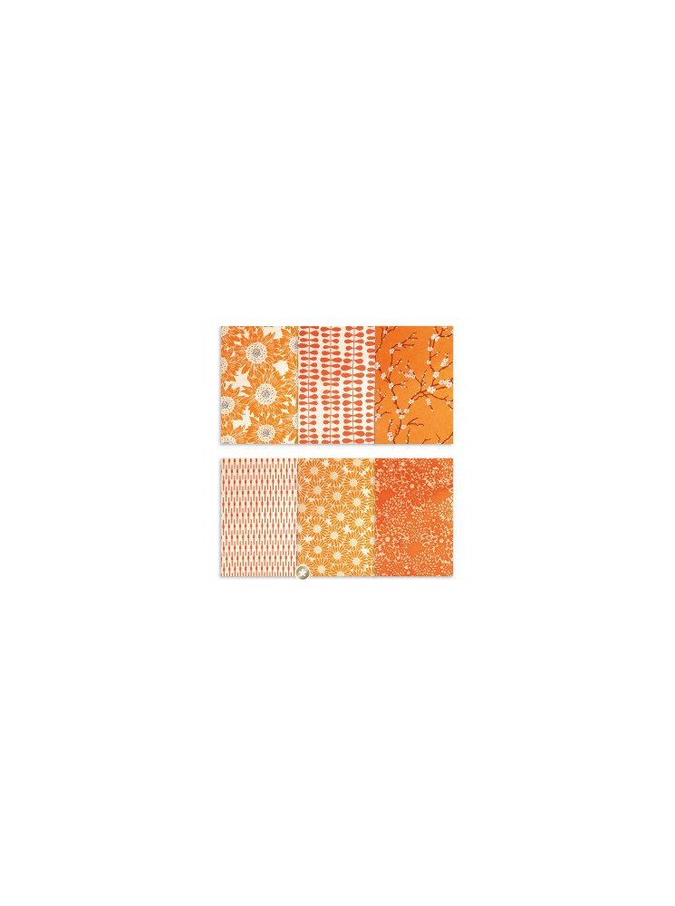 Papier Lokta Imprimés - Orange - La Collection Népalaise - Artemio