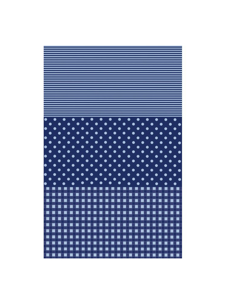 Papier décoratif - Pois Ligne carreau - Bleu & Turquoise - Décopatch
