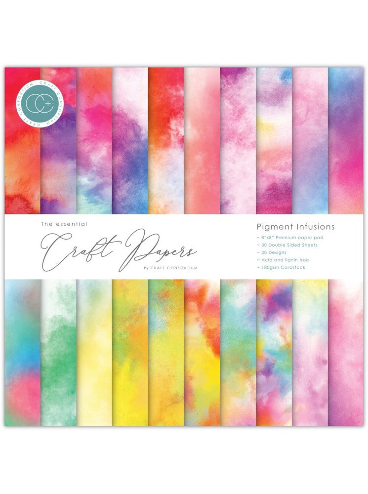 Pigment Infusions - Collection "the essential" - Kit papiers 8" x 8" - Craft Consortium