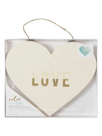 Toile coeur pour aquarelle - Color reveal