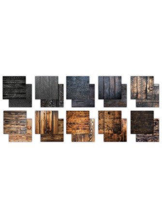 Scorched Wood- Collection "the essential" - Kit papiers 12" x 12" - Craft Consortium