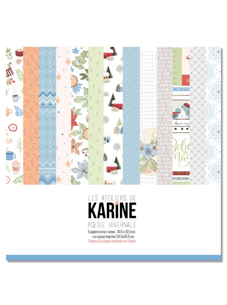 Pack papiers - Collection "Poésie Hivernale" - Les Ateliers de Karine