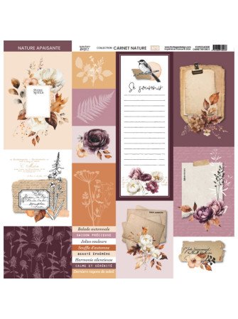 Pack papiers imprimés -  Collection "Carnet Nature" - Florilèges
