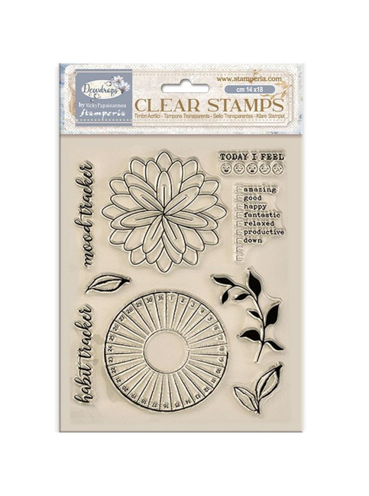 Tampon clear - Habit Tracker- Collection "Dewdrops" - Stamperia
