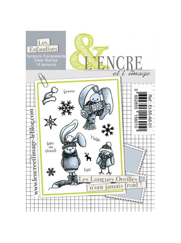 Les Longues Oreilles n'ont jamais froid - Tampon clear - Collection 55 "Hiver 2024" - L'Encre & l'Image