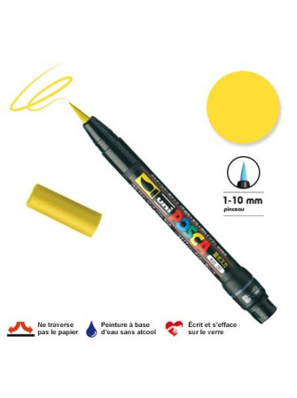 Feutre pointe pinceau PCF-350  - Jaune - Posca