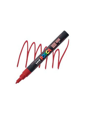 Feutre pointe Conique PC-3M - Rouge Foncé - Posca