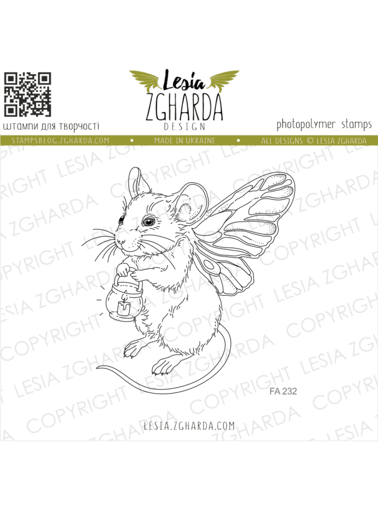 Souris à la lanterne - Tampon clear - Lesia Zgharda