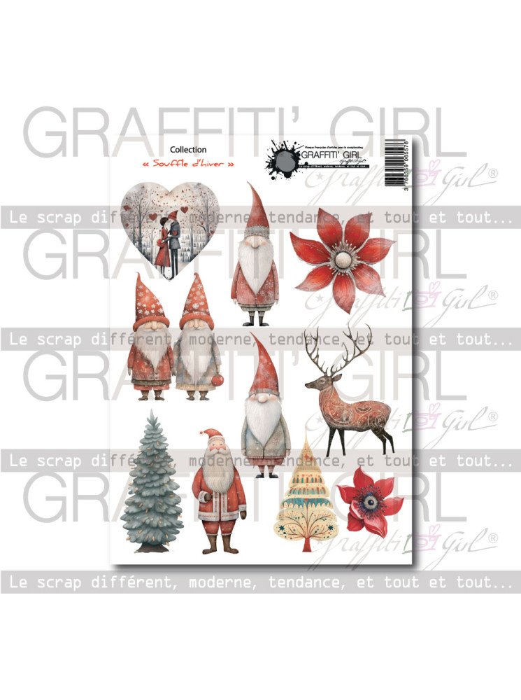 Planche de décors à découper - Collection "Souffle d'hiver" - Graffiti Girl