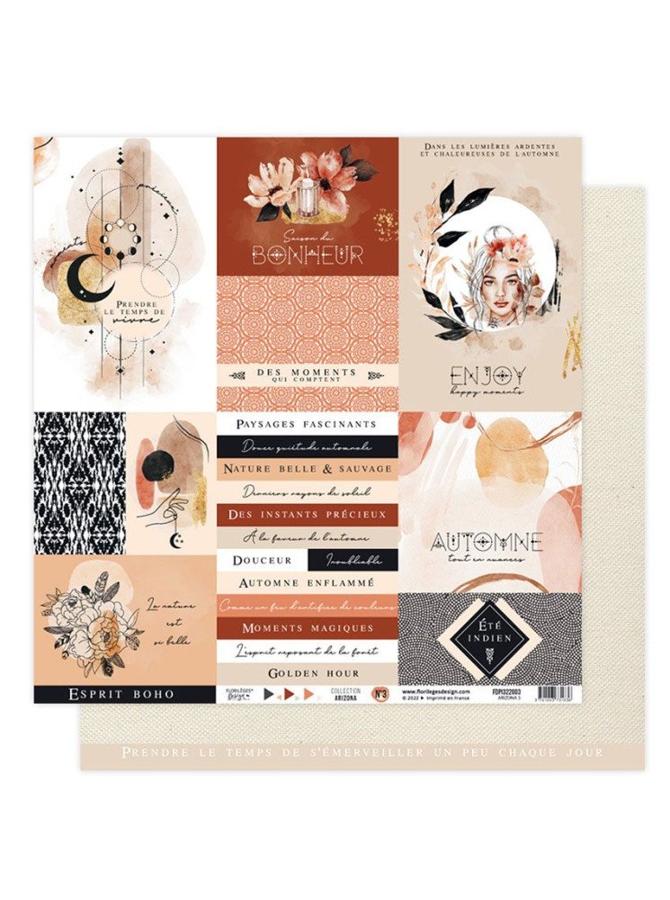 Papier imprimé - Arizona 03 - Collection "Arizona" - Florilèges Design