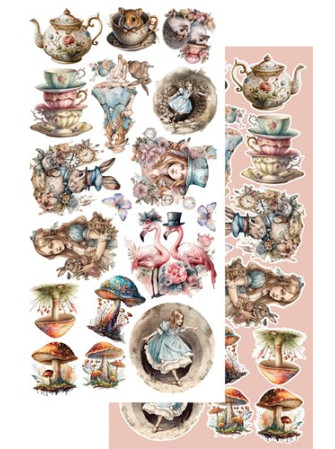 Pack de décors à découper  - Collection  "Enchanted World - Following Alice"  - Alchemy of Art