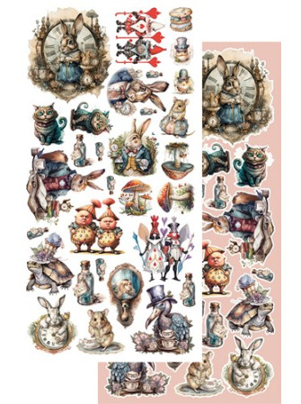 Pack de décors à découper  - Collection  "Enchanted World - Following Alice"  - Alchemy of Art