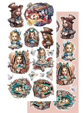 Pack de décors à découper  - Collection  "Enchanted World - Following Alice"  - Alchemy of Art