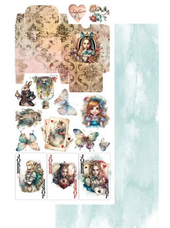 Pack de décors à découper  - Collection  "Enchanted World - Following Alice"  - Alchemy of Art