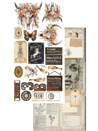 Pack de décors à découper - Etiquettes - Collection  "Natural Beauty"  - Alchemy of Art