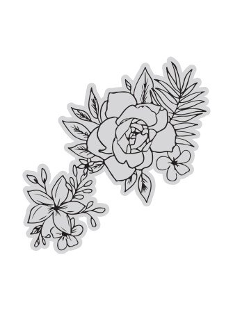 Rose 3 - Tampon clear - Collection "Vintage Tea" - Couture Créations