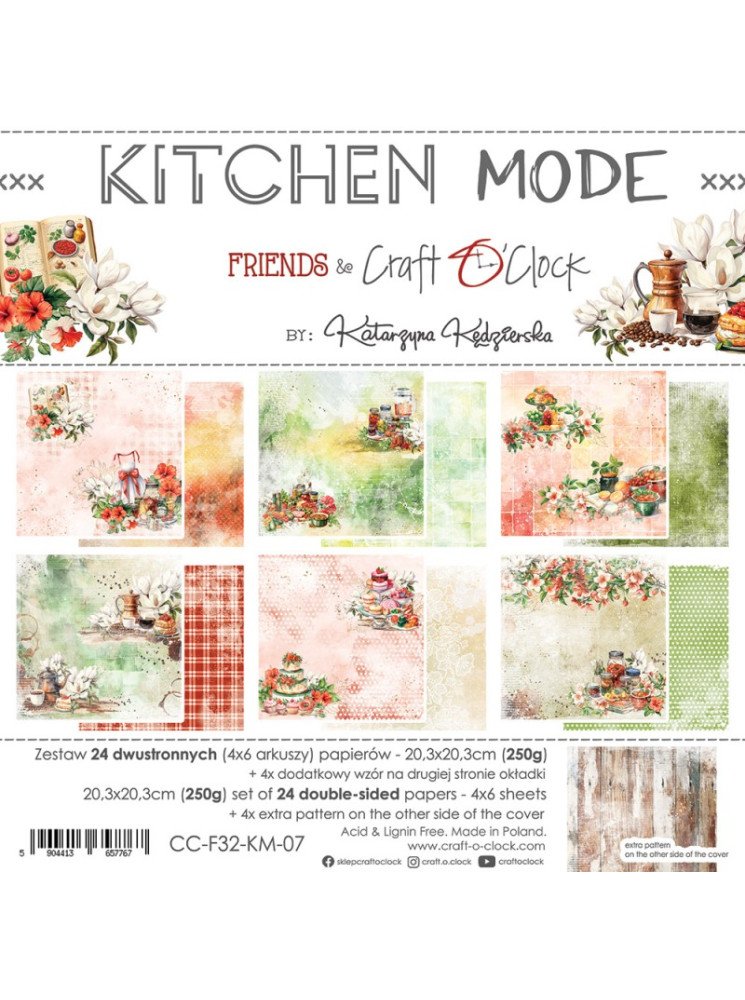Pack papiers 20 x 20 cm - Collection "Kitchen Mode" - Craft O'Clock