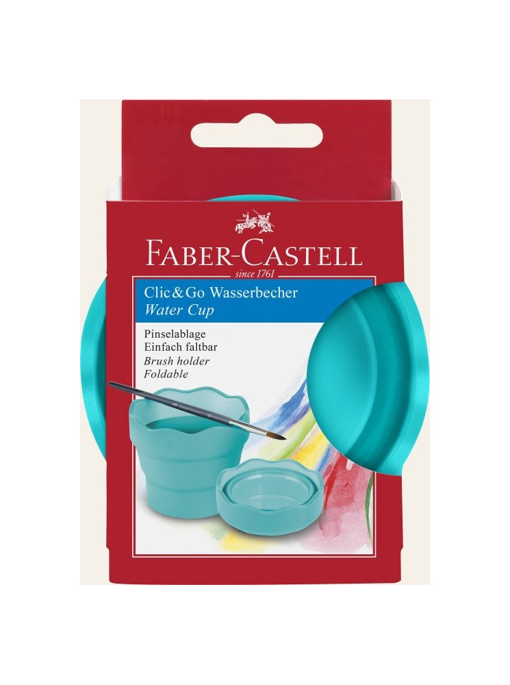 Gobelet à eau repliable - Clic & Go - Turquoise - Faber Castel