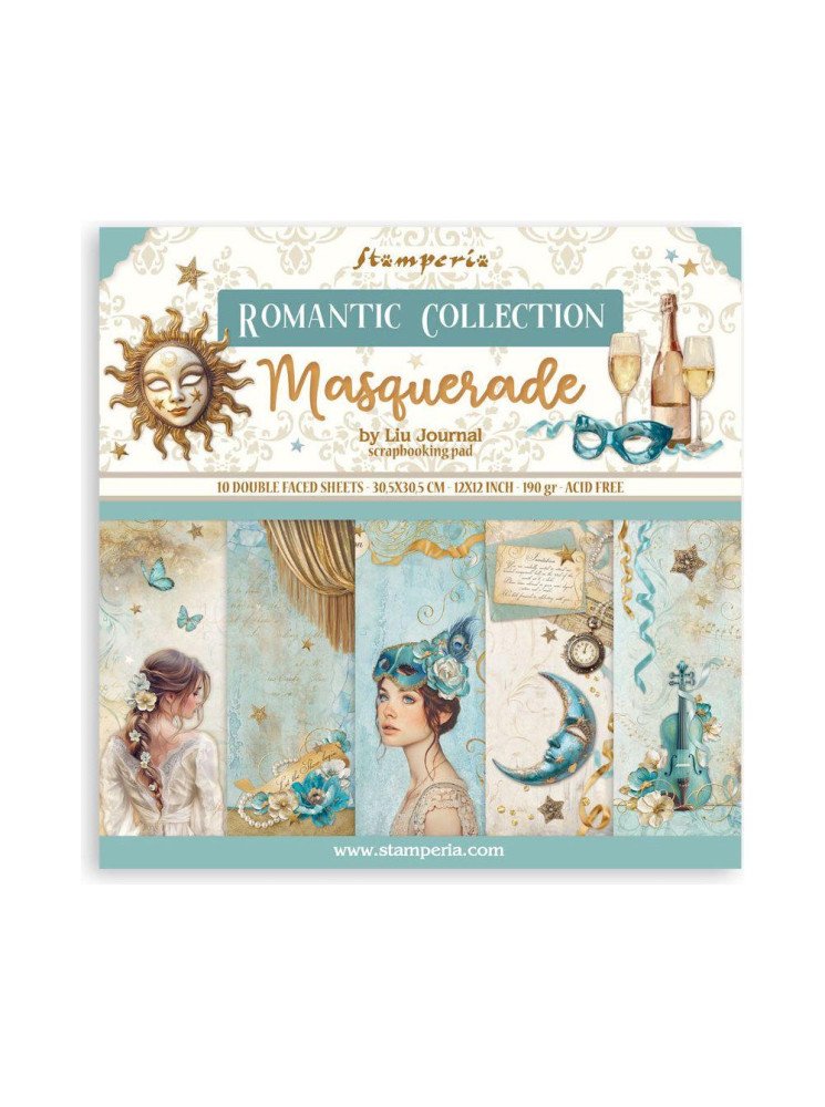 Pack papiers - Romantic Collection "Masquerade" - Stamperia