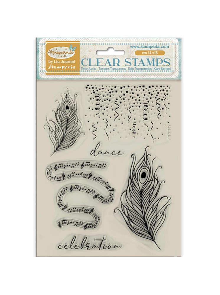Tampon clear - Feathers - Romantic Collection "Masquerade" - Stamperia