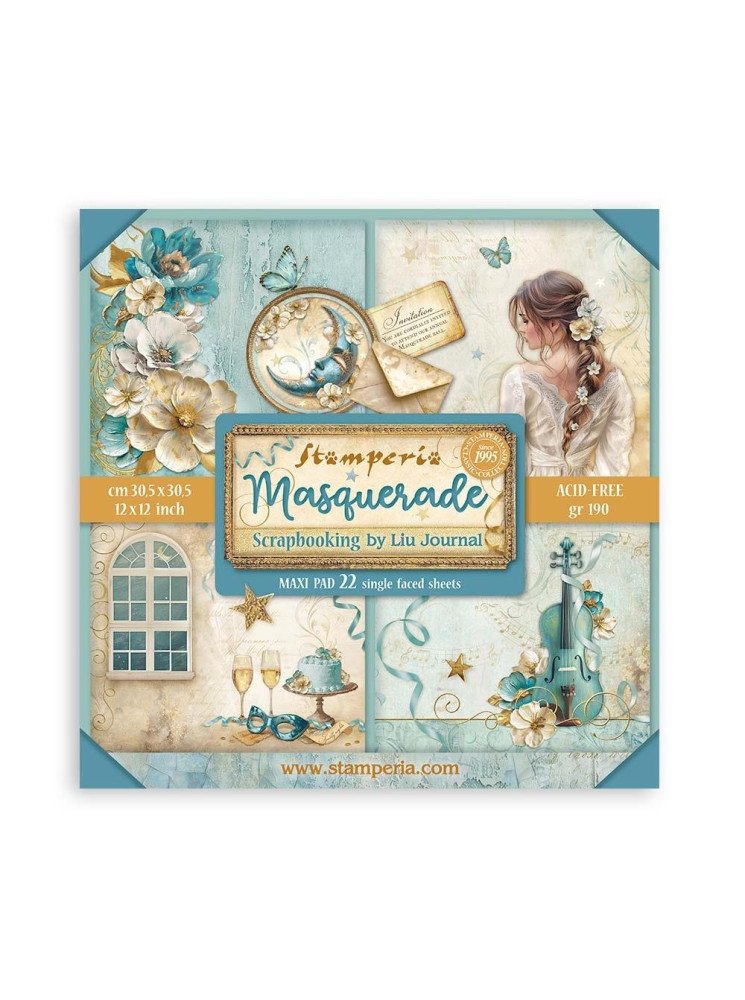 Maxi Pack papiers - Romantic Collection "Masquerade" - Stamperia