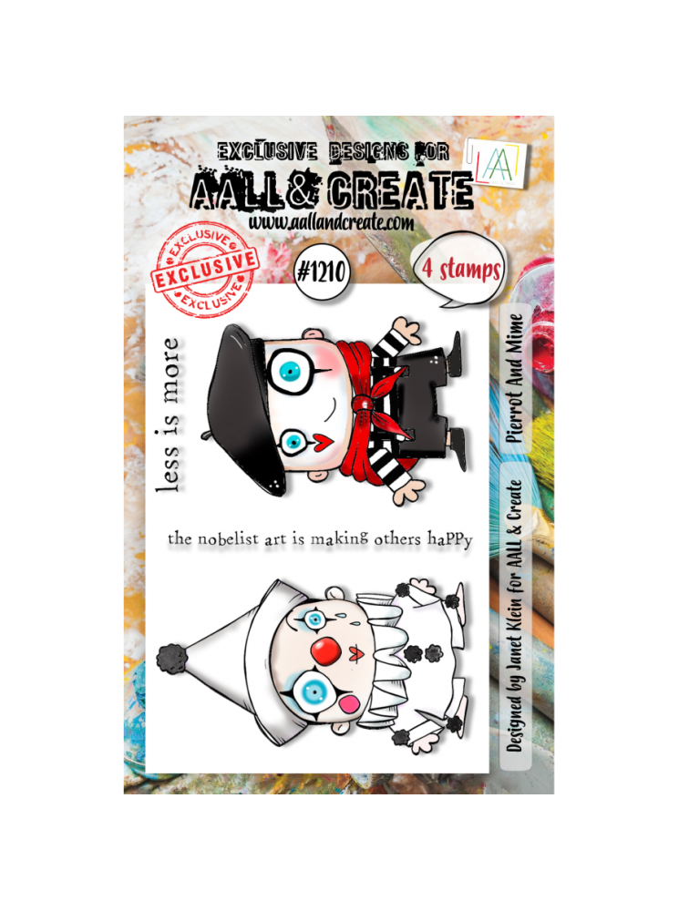Tampon clear N° 1210 : Pierrot and Mime - Collection "Circus" - Aall & create