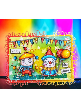 Tampon clear N° 1210 : Pierrot and Mime - Collection "Circus" - Aall & create