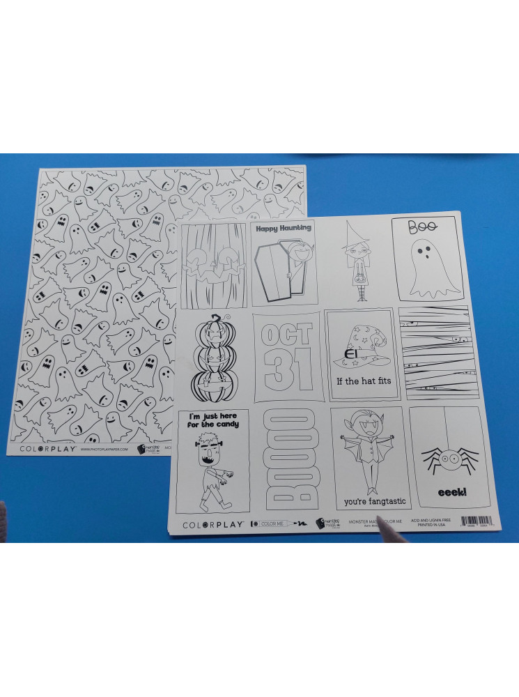 Feuille imprimée Monster Mash - Collection "Color Me" - Photoplay