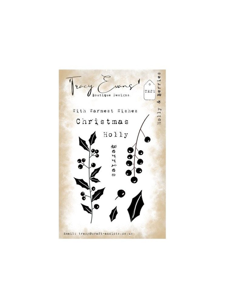 Holly & Berries - Tampon clear - Tracy Evans
