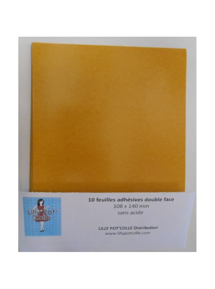 Pack de 10 feuilles adhésives double face adhésive - Lilly Pot'colle