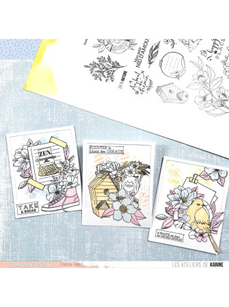Happy Place - Tampon clear - Collection "Mimosa Forever" - Les Ateliers de Karine