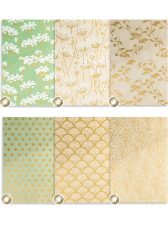 Papier Lokta Imprimés - Or & vert - La Collection Népalaise - Artemio