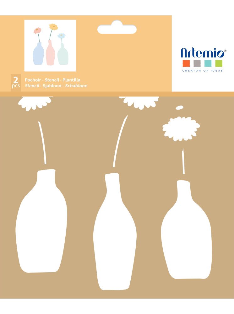 Vases et papillons - Stencils - Artemio