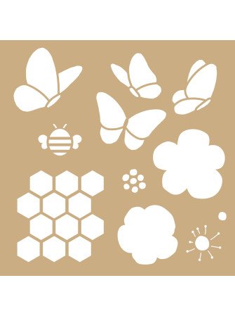 Vases et papillons - Stencils - Artemio