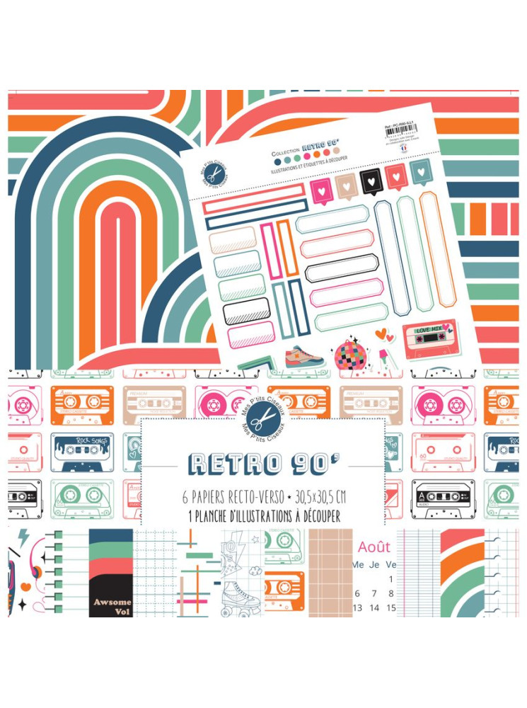 Pack papiers - Collection "Retro 90" - Mes P'tits Ciseaux